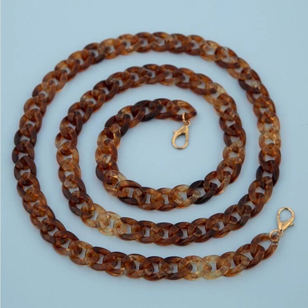 NEW Elegant Gold and Brown Chain straps or Necklace - Picture 2 of 4